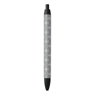 Geometric cross pendant black ink pen