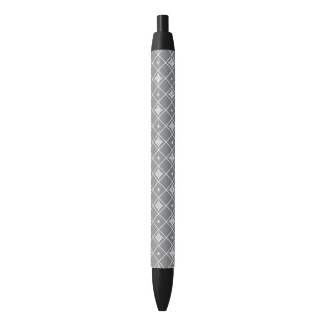 Geometric cross pendant black ink pen (Front Vertical)