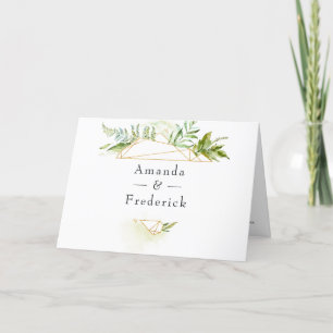 Geometric Crystal Greenery Wedding Program