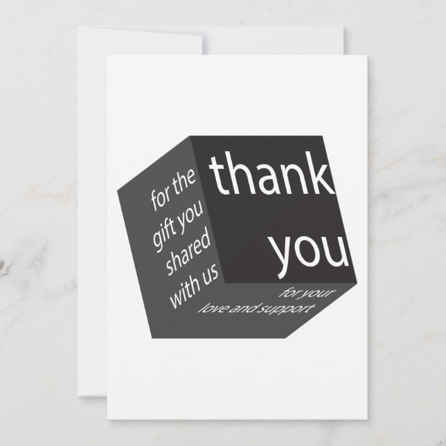 Geometric Cube High Tech Wedding Gift Thank You Card (Front)