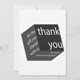 Geometric Cube High Tech Wedding Gift Thank You Card