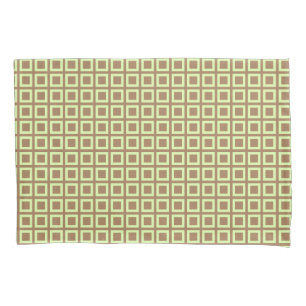 Geometric Cube Pattern Lime Green on custom color Pillowcase