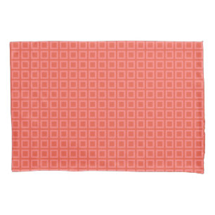 Geometric Cube Pattern Red on custom color Pillowcase