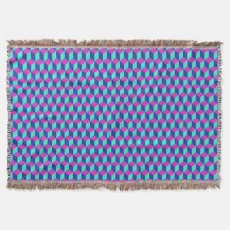 Geometric Cube Pattern Throw Blanket