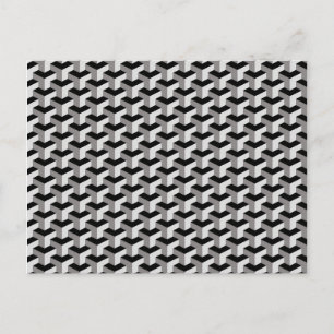 Geometric Cubes Optical Illusion Pattern Postcard