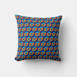 Geometric Cubes Throw Pillow