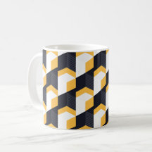 Geometric Cubes with Bold Yellow , White & Black