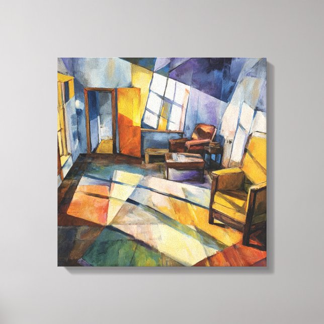 Geometric Cubist Sunlight Interior Canvas Print (Front)