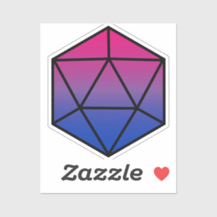 Geometric D20 Bi Pride Flag Sticker