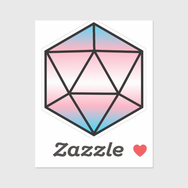Geometric D20 Trans Pride Flag Sticker (Sheet)