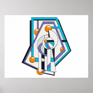 Geometric Deco Constructivist Design Poster