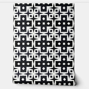Geometric Deco Modern Classy Chic Black and White Wallpaper
