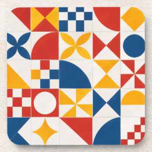 Geometric Decorative Tile Collection Coaster