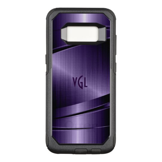 Geometric Deep-Purple Modern Metallic Texture OtterBox Commuter Samsung Galaxy S8 Case