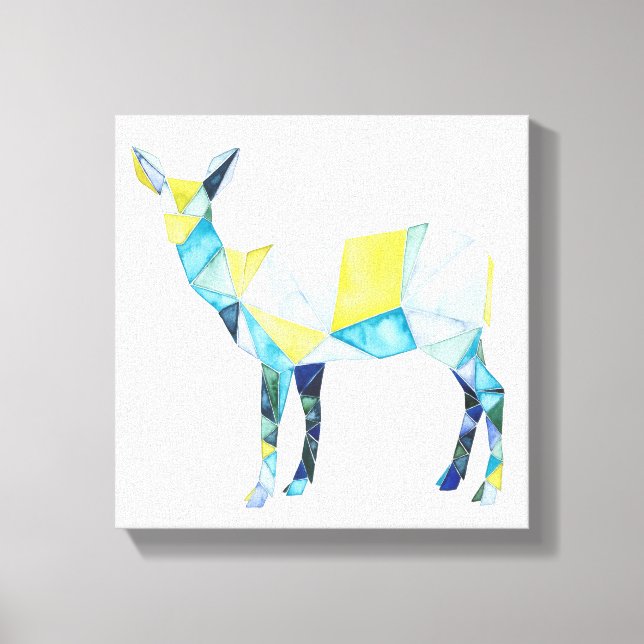 Geometric Deer Animal Canvas Print (Front)