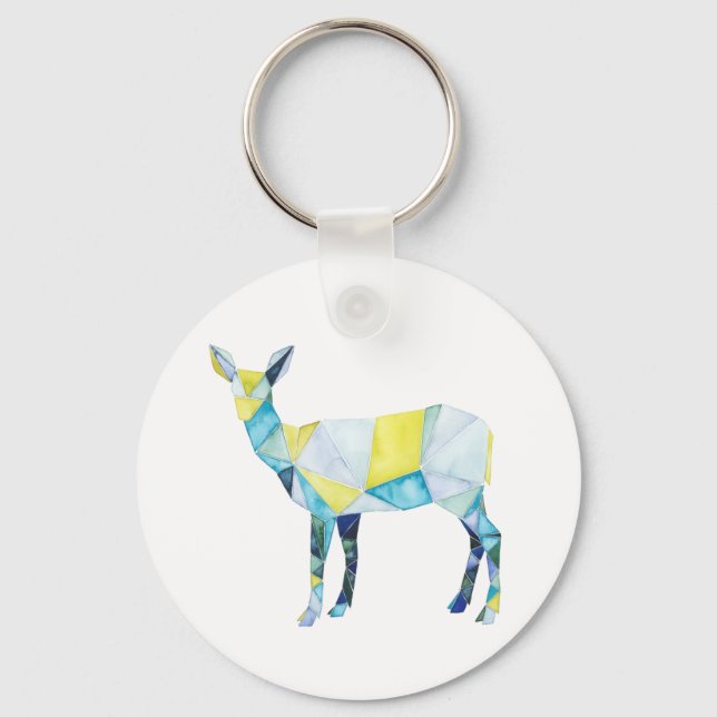 Geometric Deer Animal Keychain (Front)