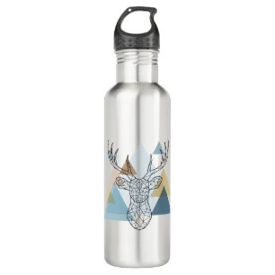 Geometric Deer Portrait 710 Ml Water Bottle