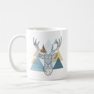 Geometric Deer Portrait Coffee Mug