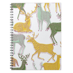 Geometric Deers: Traditional Pattern Illustration. Notebook