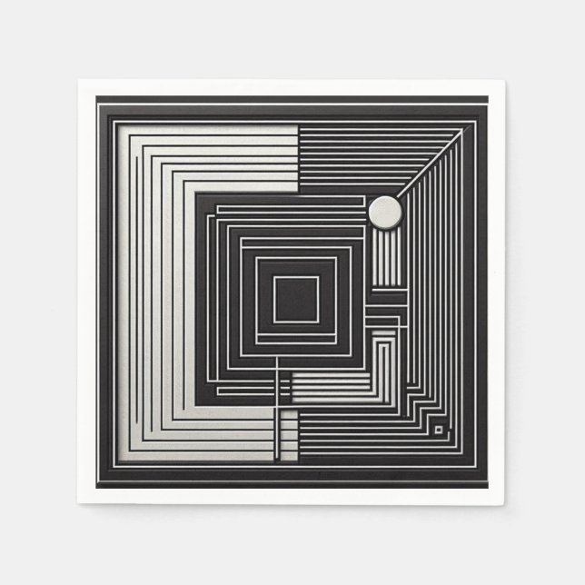 Geometric Depth Grid Napkin (Front)