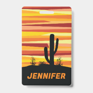 Geometric desert sunset badge