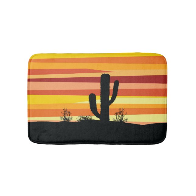 Geometric desert sunset bath mat (Front)