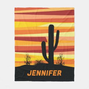 Geometric desert sunset fleece blanket