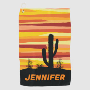 Geometric desert sunset golf towel