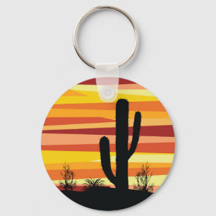 Geometric desert sunset keychain