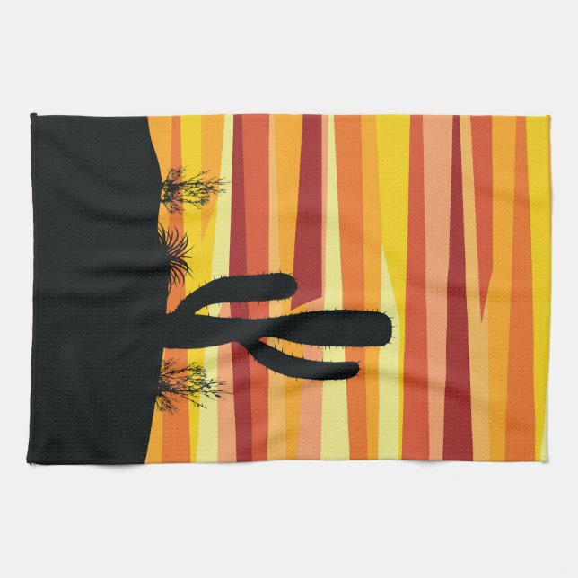 Geometric desert sunset kitchen towel (Horizontal)