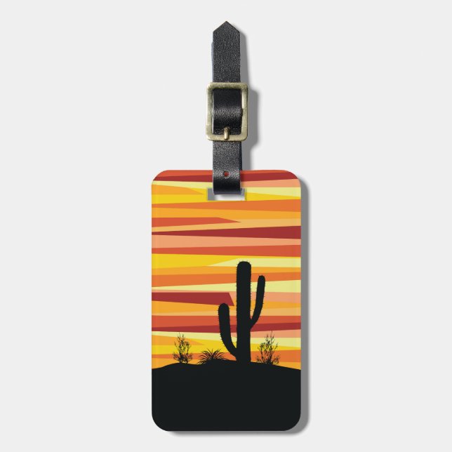 Geometric desert sunset luggage tag (Front Vertical)