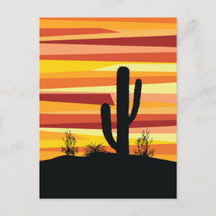 Geometric desert sunset postcard