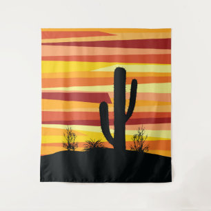 Geometric desert sunset tapestry