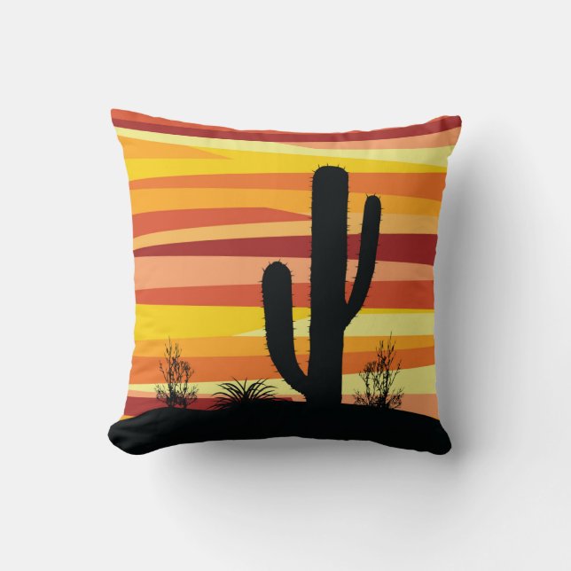 Geometric desert sunset throw pillow (Front)