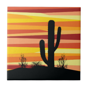 Geometric desert sunset tile