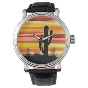 Geometric desert sunset watch