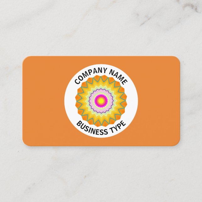 Geometric design 260614(02) - Orange #EA8430 Business Card (Front)