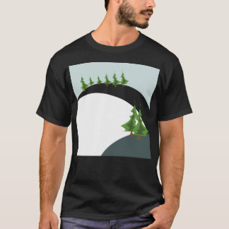Geometric Design  Christmas Tree On Snowy Mountain T-Shirt