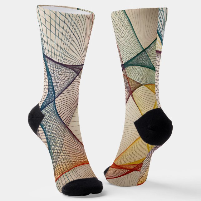 Geometric Design Crew Socks (Angled)