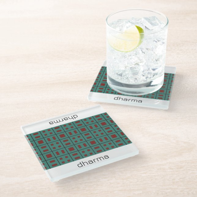 Geometric Design Glass Coaster (Angled)