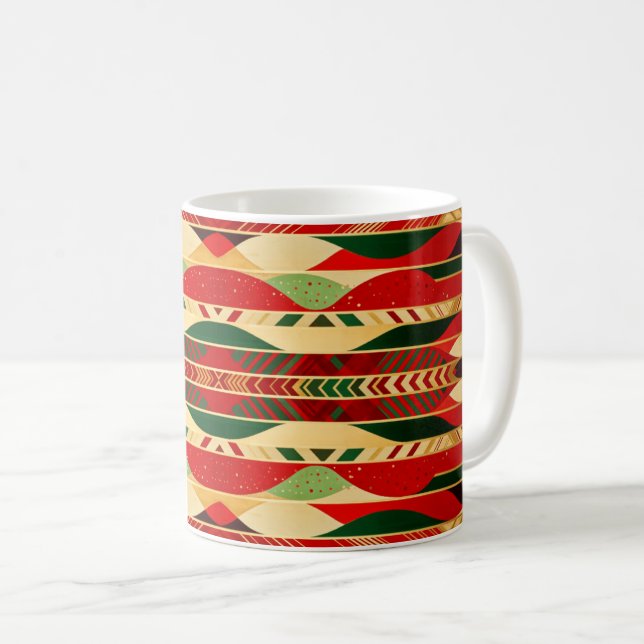 Geometric Design in Desert Colours Coffee Mug (Front Right)