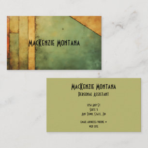 Geometric Design in Olive, Rust, Mustard Business Card