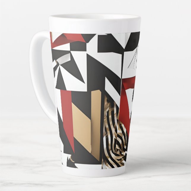 Geometric design  latte mug (Left Angle)