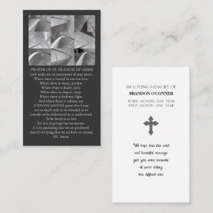 Geometric Design St Francios Prayer White Gray  Business Card