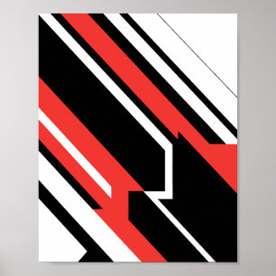 Geometric Design with High Contrast Colors Poster