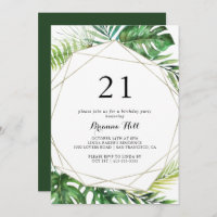 Geometric Destination Tropical 21st Birthday Party
