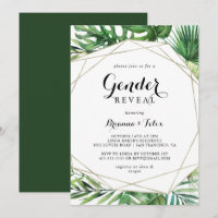 Geometric Destination Tropical Gender Reveal Party
