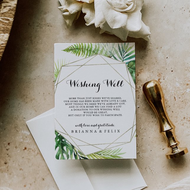 Geometric Destination Wedding Wishing Well Enclosure Card (Creator Uploaded)