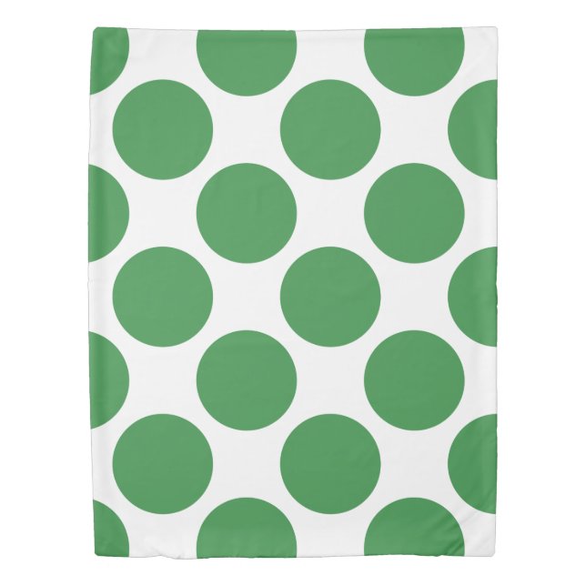 Geometric Diagonal Green Polka Dots on any Colour Duvet Cover (Front)