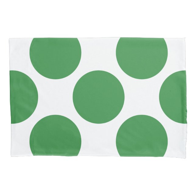 Geometric Diagonal Green Polka Dots on any Colour Pillowcase (Front)